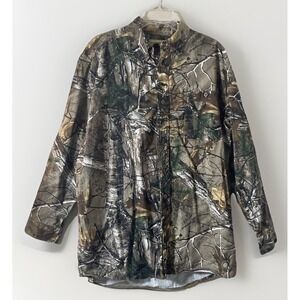 Hobbs Creek Real tree Camouflage Long Sleeve Button Down Shirt Men's XL Hunting